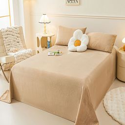 JC HOME Khaki 150 TC King Bedsheet with 2 Pillow Covers-image-59