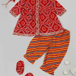LITTLE GINNIE Girls Printed Regular Kurti with Dhoti Pants-41
