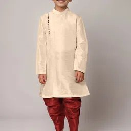 DEVOILER Boys Mandarin Collar Straight Kurta-image-6