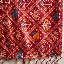 Anouk Rustic Ethnic Motifs Yoke Design Pleated Sequinned Kurta with Trouser & Dupatta image 5