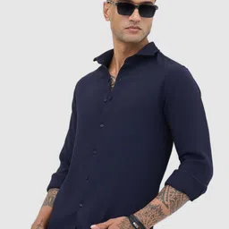 Snitch Men Smart Fit Spread Collar Horizontal Striped Casual Shirt-image-72