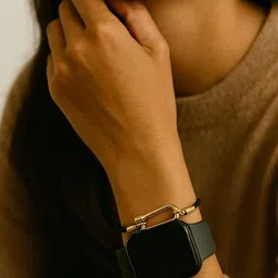 The Jewellery Tale Faux Leather Gold-Plated Wraparound Bracelet-picture-56