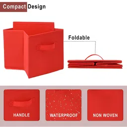 Aura Pink Set of 3 Regular Square Foldable & Multipurpose Wardrobe Storage Box Organizer image 5