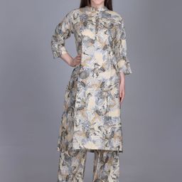 TRUDO Women Floral Printed Regular Pure Cotton Kurta with Palazzos-image-85
