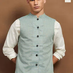 Melange by Lifestyle Men Checked Tailored Jacket with Embroidered-picture-37
