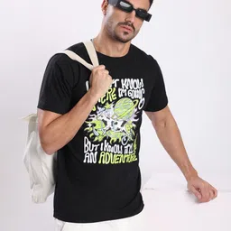 Bene Kleed Men Printed Raw Edge T-shirt-image-102