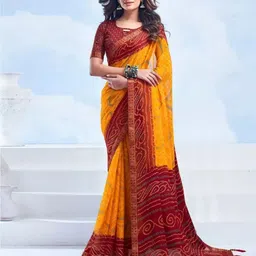 DURGA EMPORIO Bandhani Zari Pure Chiffon Bandhani Saree-picture-28