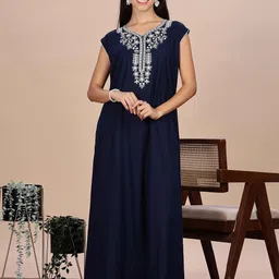 9shines Label Embroidered Maxi Nightdress-image-38