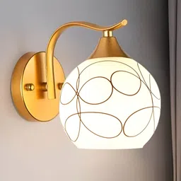 BrightLyt Gold-Toned Metal Wall Lamp-image-1