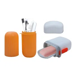 HASHONE Set Of 2 Travel Ready Toothbrush Holder & Soap Tray Combo-2