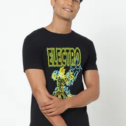 Bewakoof Official Marvel Merchandise Men Black Electro Graphic Printed T-shirt-image-70