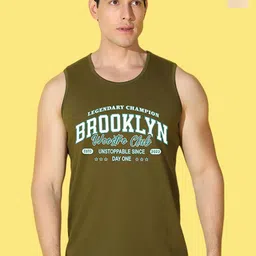 WOOSTRO Pack Of 2 Printed Pure Combed Cotton Gym VestsVWS26(ALONE RUST)(BKLN OLIVE)-picture-3