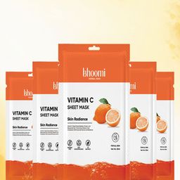 BHOOMI HERBAL INDIA Set Of 5 Vitamin C Sheet Masks - 20 ml Each-image-45