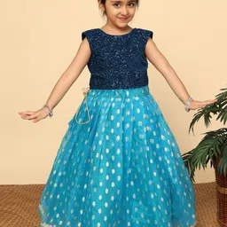 BAESD Girls Embroidered Sequinned Ready to Wear Lehenga &-image-21