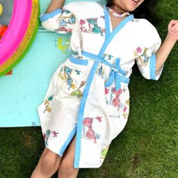 BED AND BEYONDD Kids Printed Cotton Bath Robe-image-47