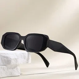 IFLASH Unisex Full Rim Rectangle Sunglasses with UV Protected Lens JL9280 PRADA BLACK-8