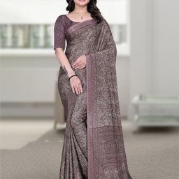 K 5 Fashion Floral Printed Pure Crepe Saree-image-66