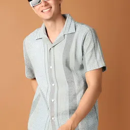 V-Mart Men Striped Polo Collar Cotton T-shirt-image-30