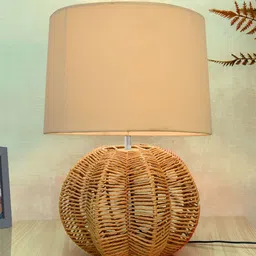 Homesake Off White Metal Industrial Cylindrical Shaped Table Lamp with Bulb-picture-20