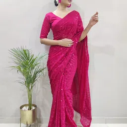 Moda Rapido Embellished Sequinned Pure Georgette Saree-picture-45