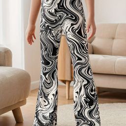 YK Girls Printed Smart Slim Fit Trousers-picture-38