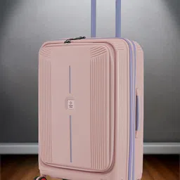 Nasher Miles Alexandria Polypropylene Medium Peach Grey Trolley Bag - 24 Inch (65 cm)-46