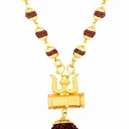 Divine souvenirs Unisex Rudraksh Beaded Minimal Necklace-55