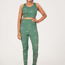 POOJARAN SAREE Printed High Rise Tights-image-71