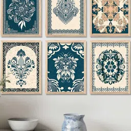 WALLLANE Brown Wood Abstract Wall Paintings - Set of 6-image-67
