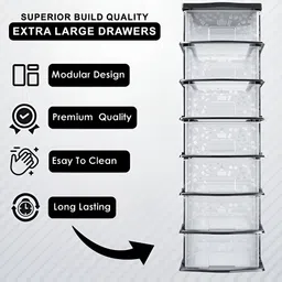 RUBOXA Transparent Set of 1 Regular Drawer Organiser Organisers image 3