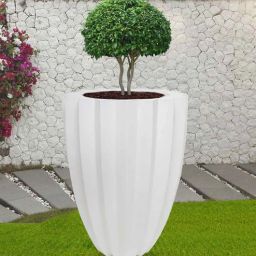 nora Big Star White Polyethylene Floor Planter-picture-13