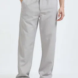 THE BEETEL HOUSE Men Relaxed Fit Lazy Linen Traveller Trousers-image-82