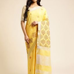 DIVASTRI Ethnic Motifs Embroidered Zari Saree-image-76