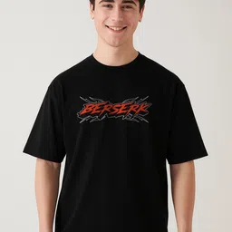 The Korhean Store Unisex Berserk Guts Anime Streetwear Oversized Graphic Printed Cotton Tshirt-picture-3