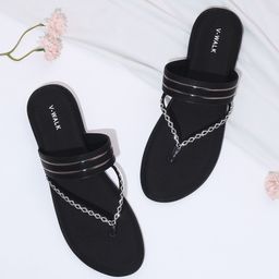 V-WALK Women Embellished T-Strap Flats-image-38