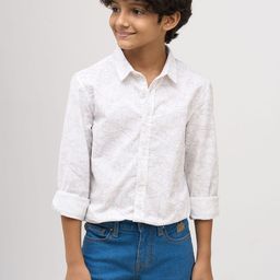 Jack & Jones Junior Boys Abstract Printed Spread Collar Cotton Casual Shirt-picture-0