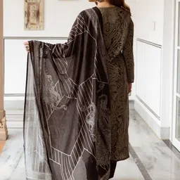 Anouk Ethnic Motifs Printed Regular Mirror Work Straight Kurta with Palazzos & Dupatta image 2
