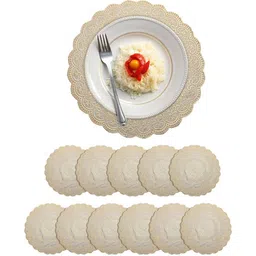 Aura 12-Pcs Yellow Textured Round TablePlacemats-20