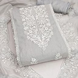 Panzora Floral Embroidered Unstitched Dress Material-picture-2