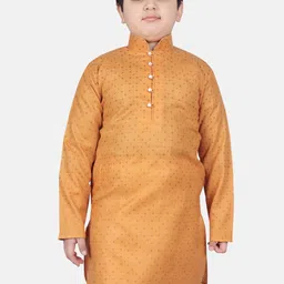 SG YUVRAJ Boys Geometric Printed Mandarin Collar Cotton Silk Straight Kurta-10