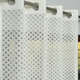 Galaxy Home Decor Cream-Coloured Set of 2 Sheer Door Curtain-image-66