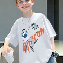 FOREVER FRIDAY Boys Graphic Printed Applique Regular Fit T-shirt-image-44