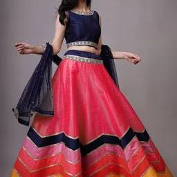Utsav Fashion Embroidered Sequinned Shibori Ready to Wear Lehenga & Blouse With Dupatta-picture-15