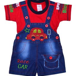 ZADMUS Infants Embroidered Dungarees With T-Shirt-image-103