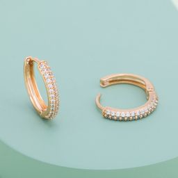 Kushal's Fashion Jewellery Gold-Plated Classic Zircon Studded Hoop Earrings-image-46