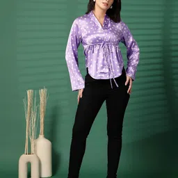 PRETTY LOVING THING Polka Dot Print Bell Sleeve Shirt Style Top-image-2