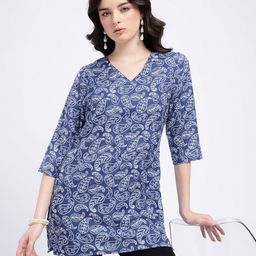 Anouk Rustic Paisley Printed V-Neck Kurti-picture-27