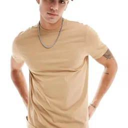 Aux India Company Men Solid Round Neck Pure Cotton T-shirt-image-85