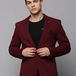 SHOWOFF Slim-Fit Cotton Single Breasted Blazer-picture-46