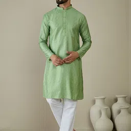 Anouk Men Ethnic Motifs Embroidered Thread Work Kurta-image-21